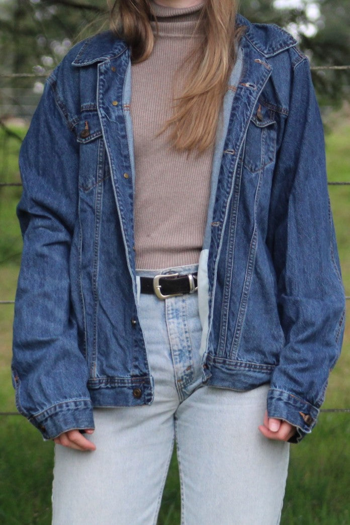 100% Cotton Medium-Wash Denim Jacket - Size XXL