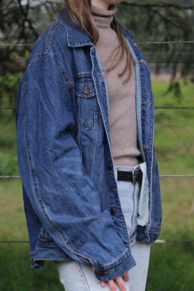 100% Cotton Medium-Wash Denim Jacket - Size XXL