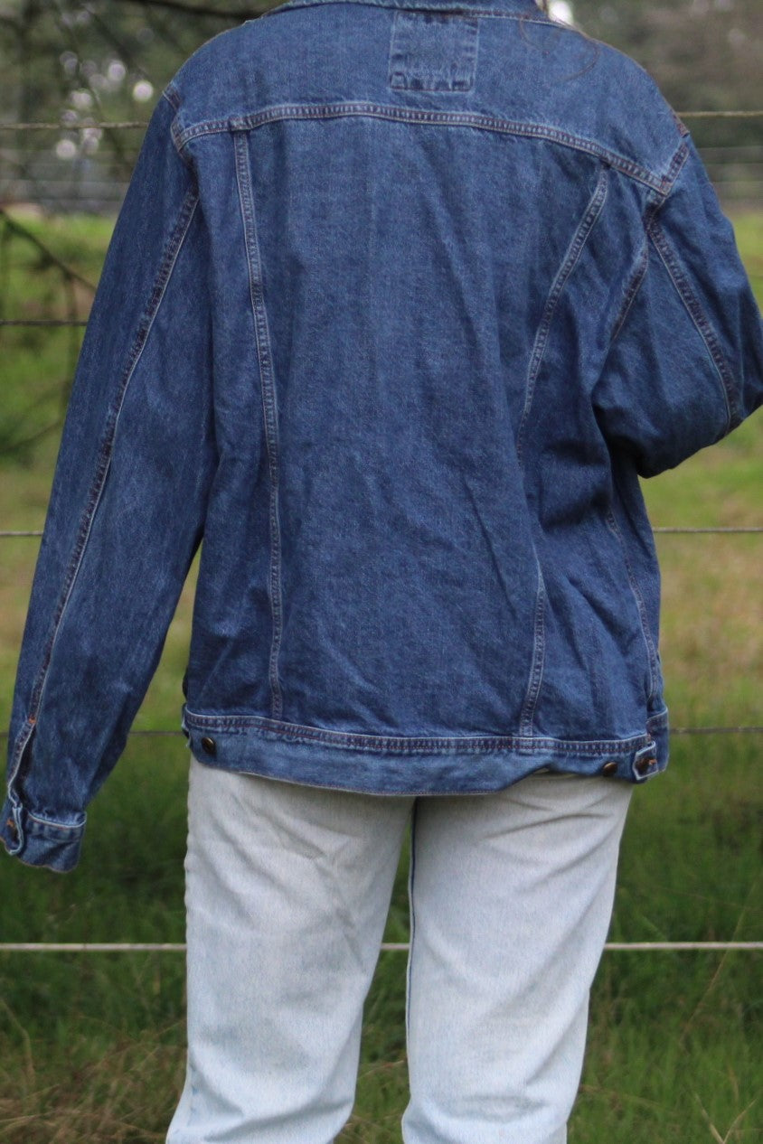 100% Cotton Medium-Wash Denim Jacket - Size XXL