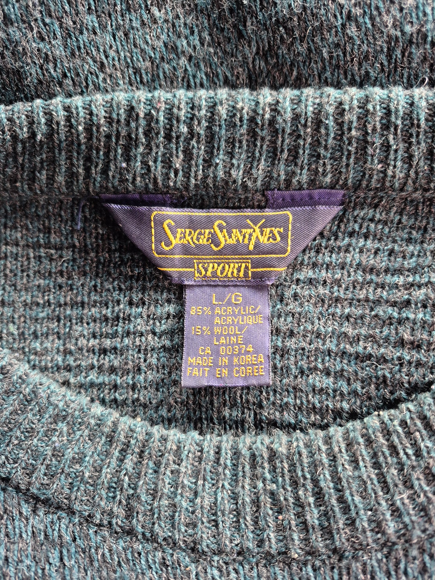 Vintage Ski Cabin Wool-Blend Knit Sweater - Size Large