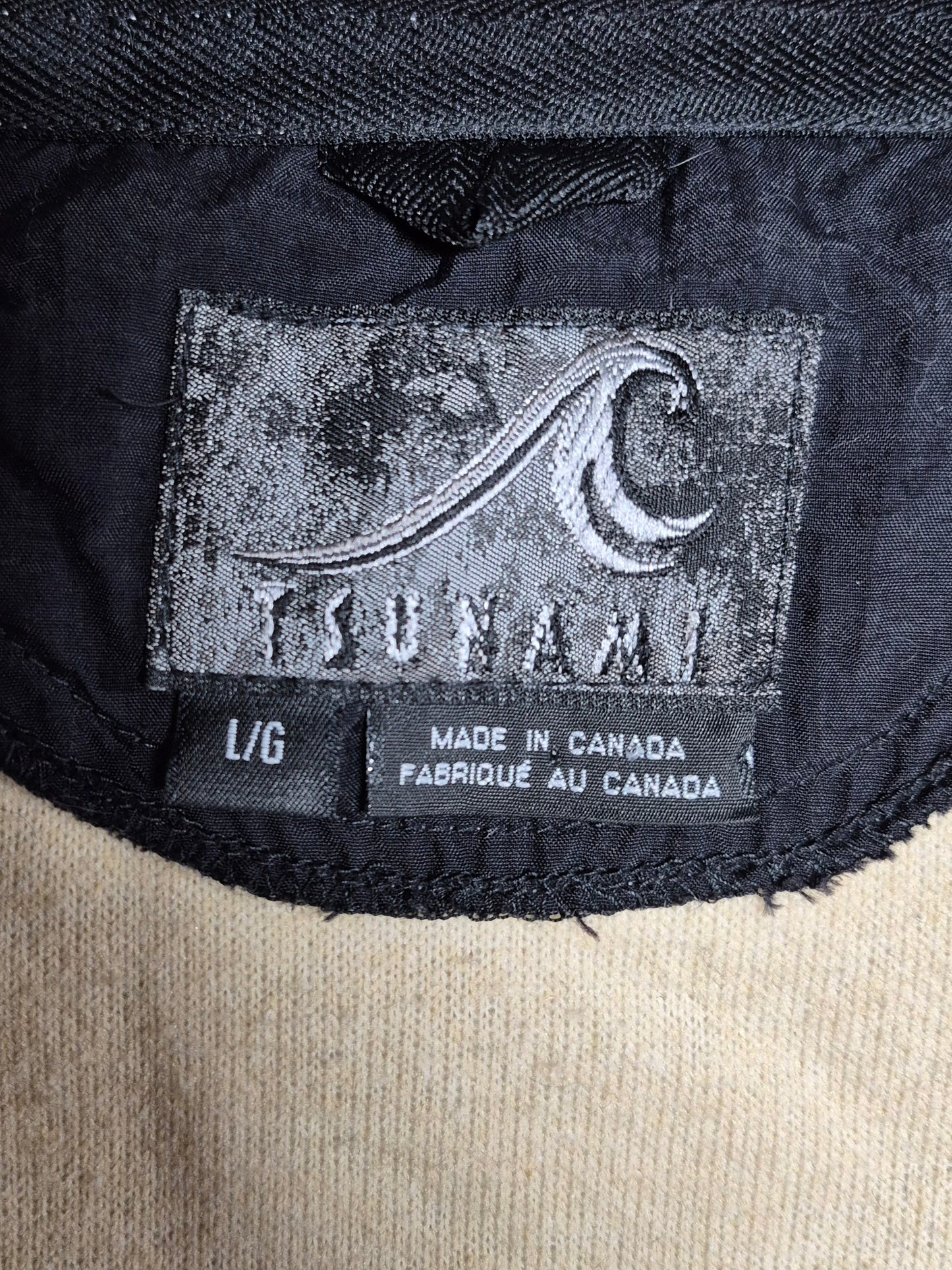 Running Horses Tan and Black Fleece Zip-Up Vest - Size Large
