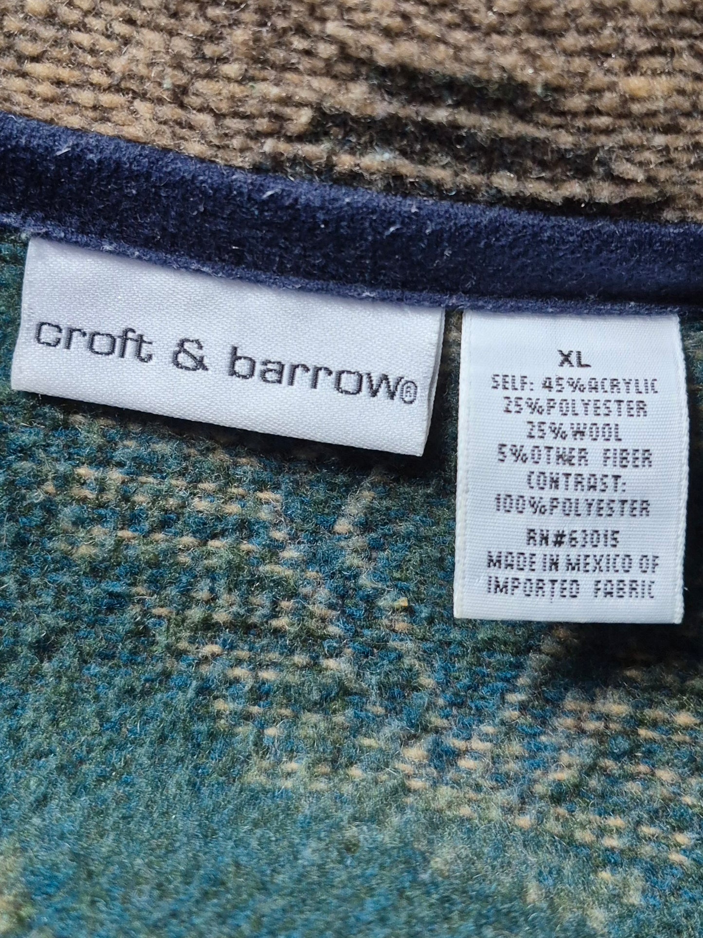 Vintage Wool-Blend Woven Aztec Print Jacket - Size XL