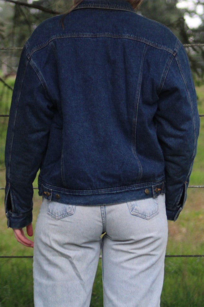 Wrangler Sherpa Lined Denim Jacket - Size XL