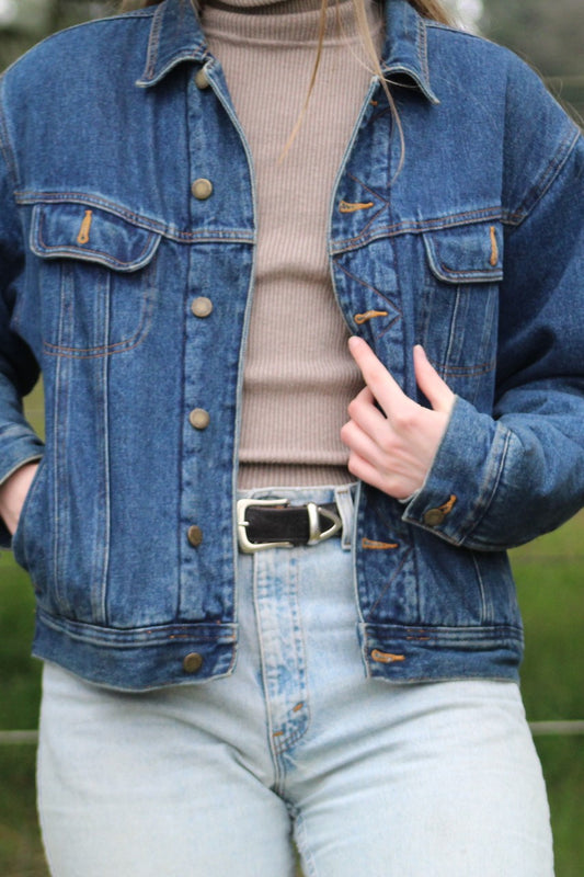 Wrangler Sherpa Lined Denim Jacket - Size XL