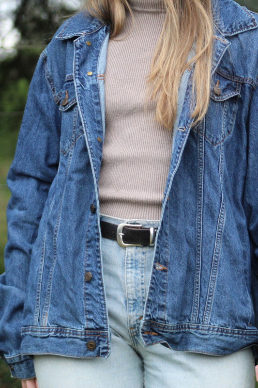 100% Cotton Medium-Wash Denim Jacket - Size XXL